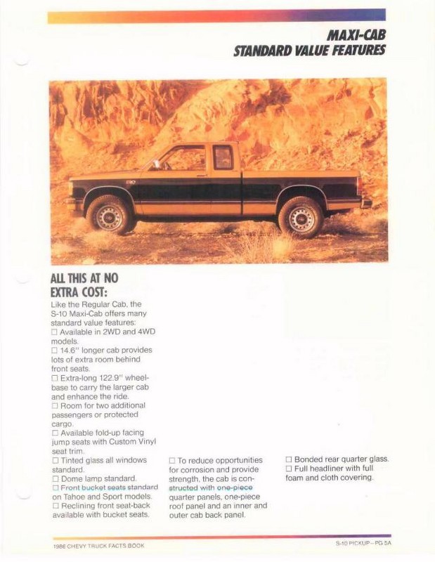 1986 Chevrolet Truck Facts Brochure Page 78